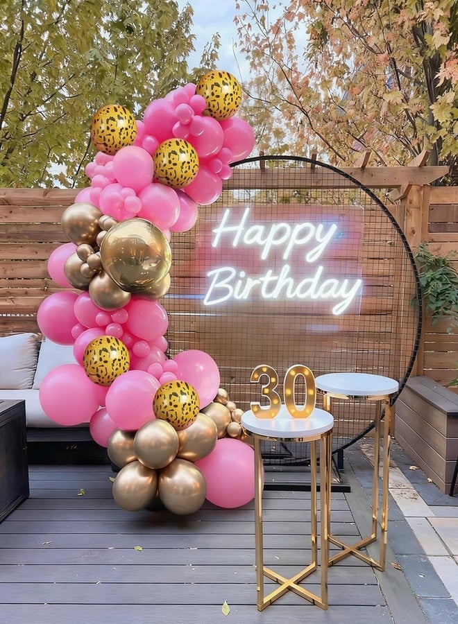 Vibzox Hot Pink Cheetah Print Balloon Arch Kit, Pink Gold Balloons Garland with 4D Foil Leopard Balloon for Safari Jungle Wild Cheetah Print Birthday Bridal Shower Party Decorations - Image 4